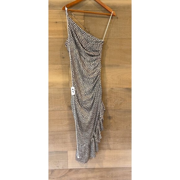 NEW CINQ A SEPT Cinq A Sept Soliel one-shoulder ruffled dress SIZE 2 - Picture 6 of 10